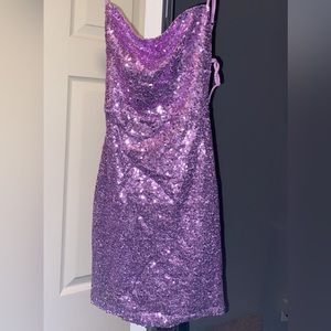 Purple sparkly Lucy in the sky mini dress